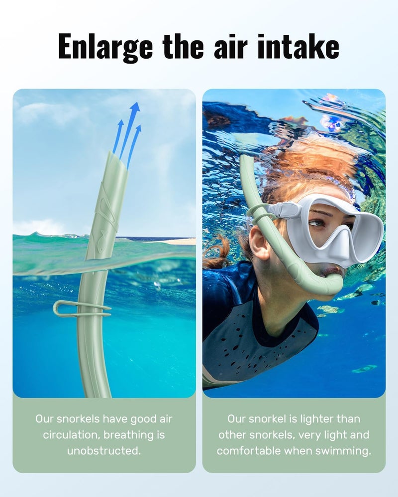 W WSTOO WSTOO Adults Diving Snorkel Breathing Tube Silicone Flexible Foldable Snorkel Anti-Drop for Freediving Swim Training,Diving and Scuba Diving,Easy to Carry for Travel - Image 3